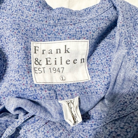 Frank & Eileen Murphy Shirtdress Blue Floral Size Large - Picture 5 of 6